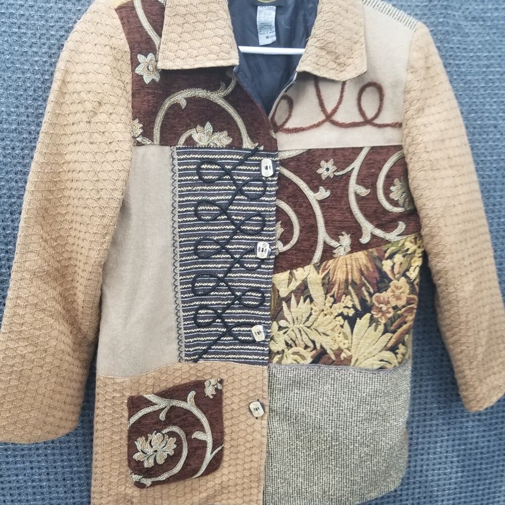 Allure Jacket Embroidered Vintage 90's Button Front Women's Medium